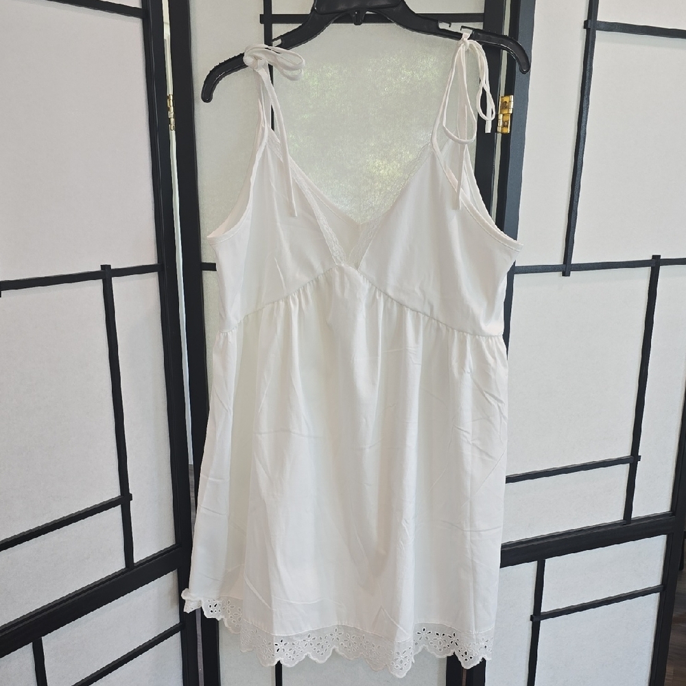 SHEIN White Lace-Trim Mini Dress
